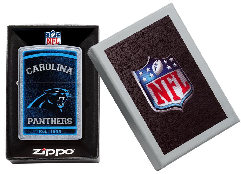 Zippo NFL Carolina Panthers Football Team, Street Chrome Finish Lighter #29936