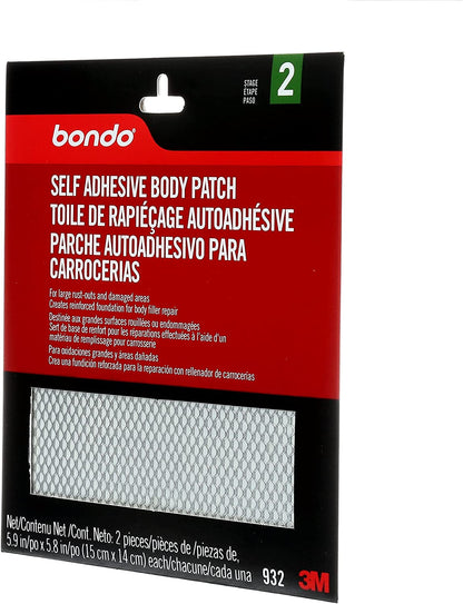 3M Bondo Self Adhesive Body Patch, for Large Rust-Outs and Damaged Areas, 2-pack #932