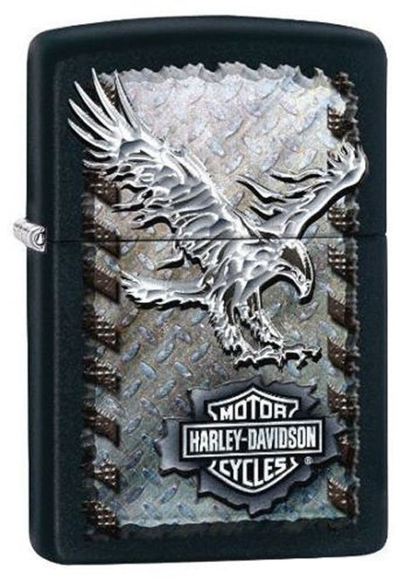 Zippo Harley-Davidson Iron Eagle Lighter, Black Matte, Windproof #28485