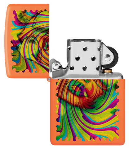 Zippo Lady in Swirls Design, Orange Matte Lighter #48580