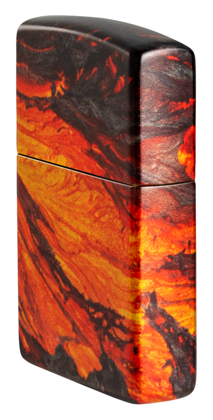 Zippo Fire Lava Flow 540 Design, Tumbled Brass Lighter #48622