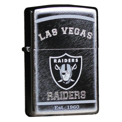 Zippo NFL Oakland Raiders Street Chrome Finish, Genuine Windproof Lighter #29956