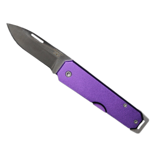 Bear & Son 110 Purple Lightweight Slip Joint Drop Point Knife Alum Handle #110PL