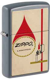 Zippo Retro Lighter Design, Flat Gray Base Model #48496