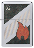 Zippo 32 Flame Logo, Vintage High Polish Chrome Lighter #48623
