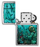 Zippo Nautical Underwater Explorer Design, Brushed Chrome Lighter #48561