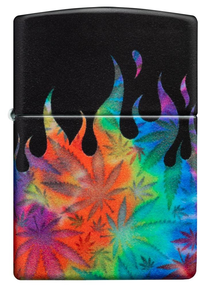 Zippo Cannabis Leaf Colorful Flame, 540° Design Lighter #49534