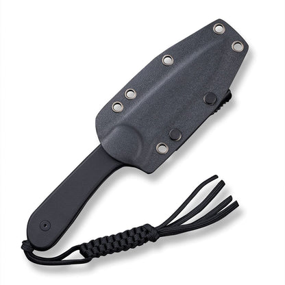 CIVIVI Elementum Black Fixed Blade Knife + Black Kydex Clip Sheath #C2105A