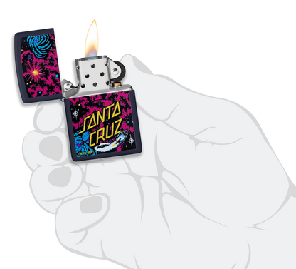 Zippo Santa Cruz Skateboards Space Design, Navy Matte Lighter #48414