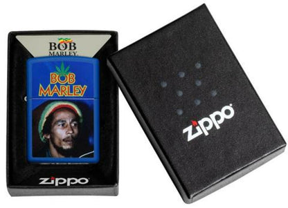 Zippo Bob Marley Cannabis Music, Blue Matte, Genuine Windproof Lighter #49238