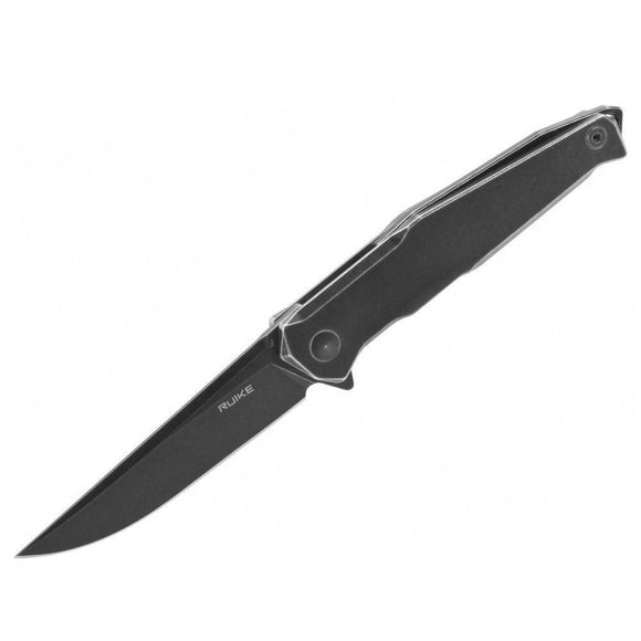 Ruike Folding Knife Series, Stainless Steel, Black Stonewash, #P108SB