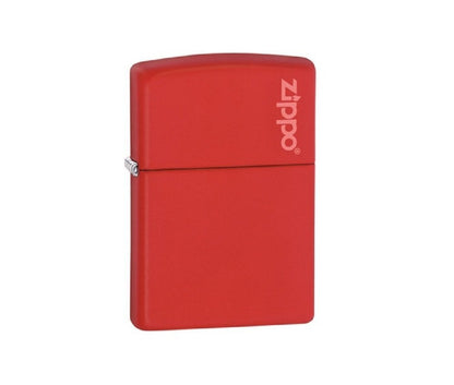 Zippo Red Matte Lighter, w/ Logo, Regular Classic #233ZL