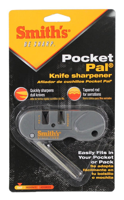 Smith's Pocket Pal Knife Sharpener, Carbide Blade and Ceramic Stones #PP1