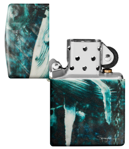 Zippo Spazuk Blue Whale 540 Matte Color Design Lighter #48627