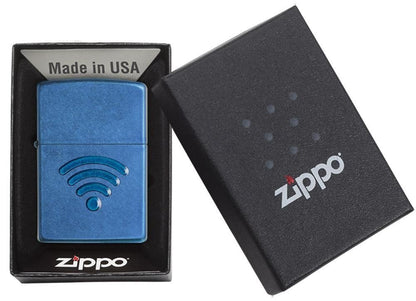 Zippo Wi-Fi Stamp Lighter, Cerulean #29716