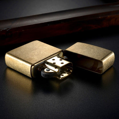 Zippo Armor Lighter, Tumbled Brass Finish, Windproof #28496