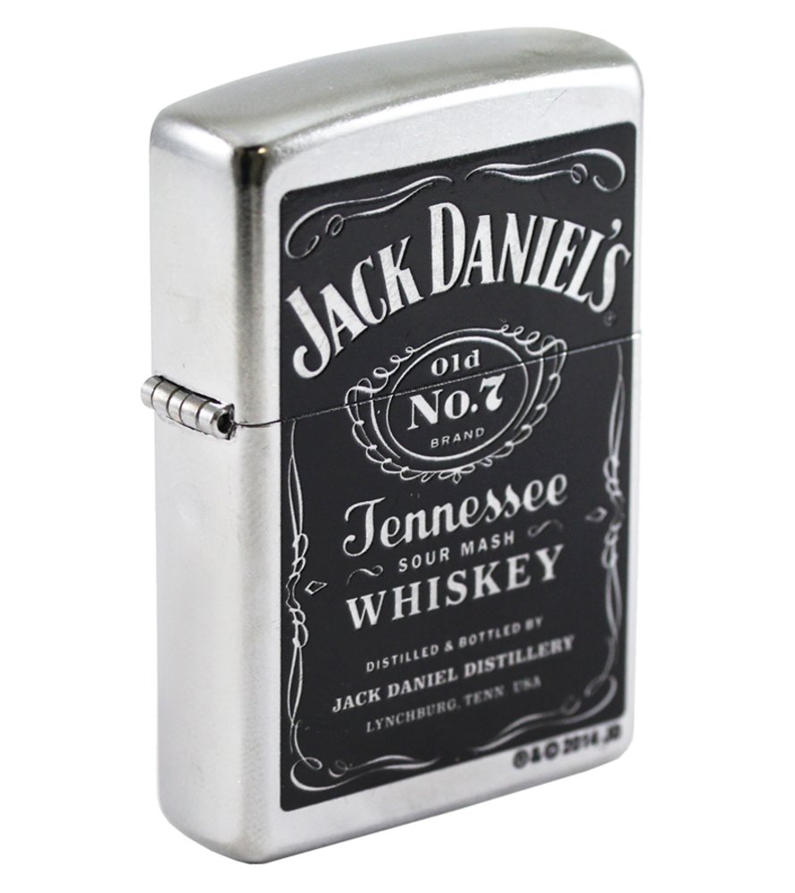 Zippo Jack Daniels Label, Street Chrome #24779