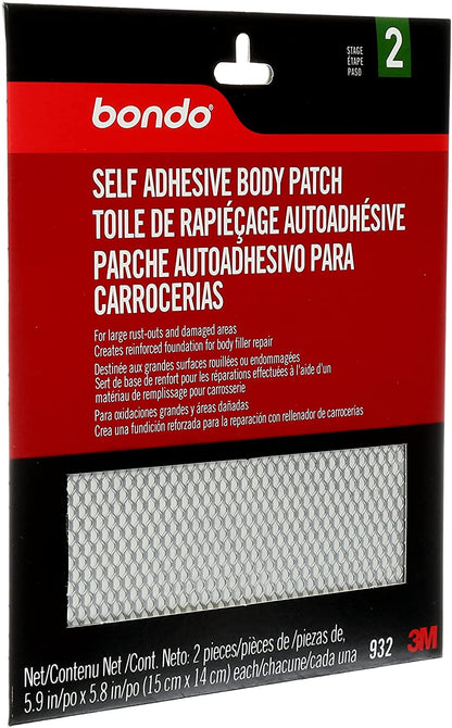 3M Bondo Self Adhesive Body Patch, for Large Rust-Outs and Damaged Areas, 2-pack #932