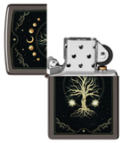 Zippo Spiritual Tree Moon Phases, Black Ice Lighter #48636