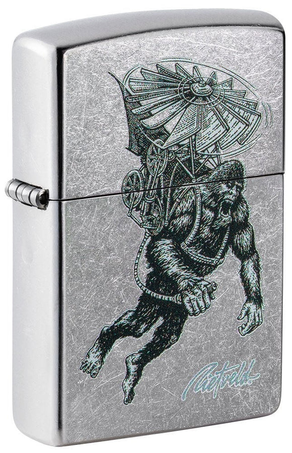 Zippo Rick Rietveld Bigfoot Jetpack, Street Chrome Finish Windproof Lighter #49765