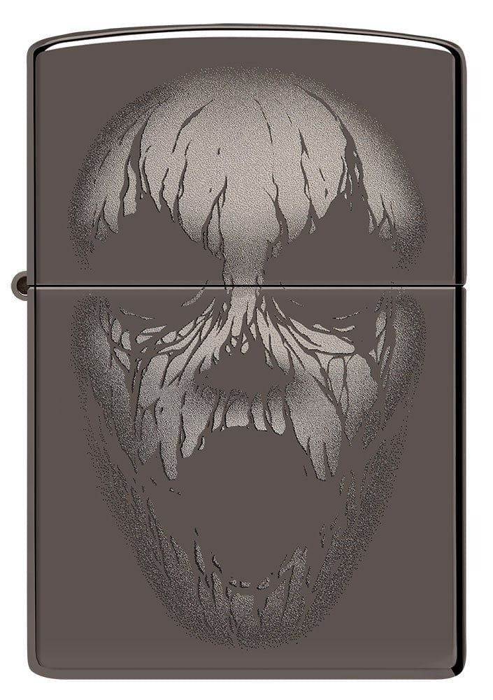 Zippo Screaming Monster Design, Black Ice Finish Windproof Lighter #49799