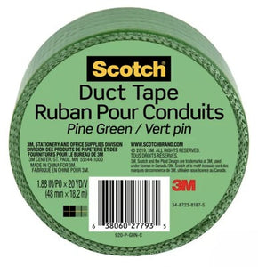 3M Scotch Duct Tape, 1.88 in x 20 yd. (48 mm x 18,2 m), Pine Green #920-P-GRN-C