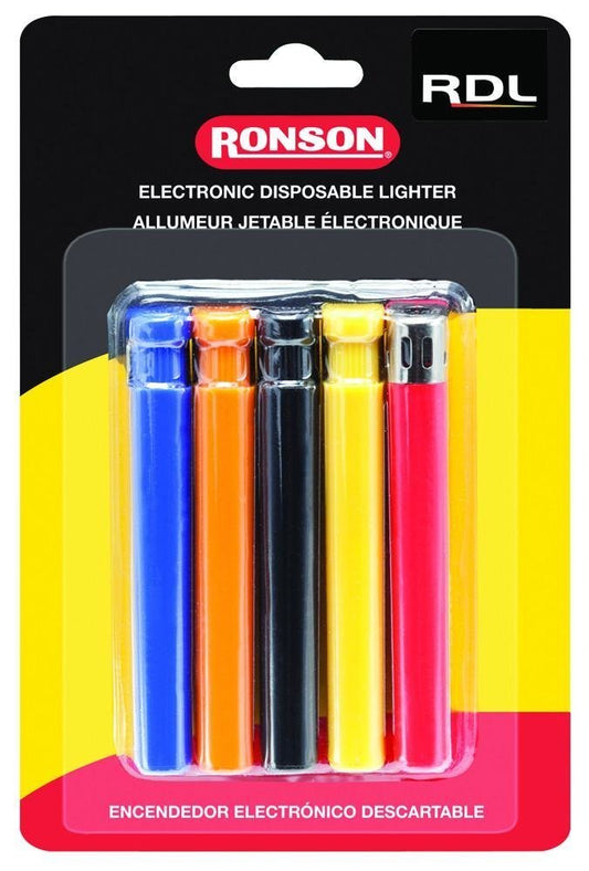 Ronson RDL Set of 5 Disposable Lighters, Electronic Ignition #41805