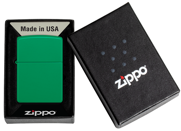 Zippo Classic Grass Green Matte Base Model Lighter #48629