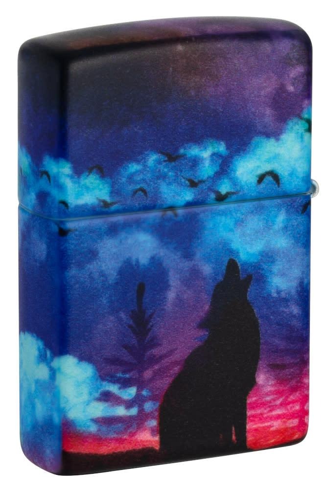 Zippo 540° Wolf Howling Moon Design, Windproof Lighter #49683