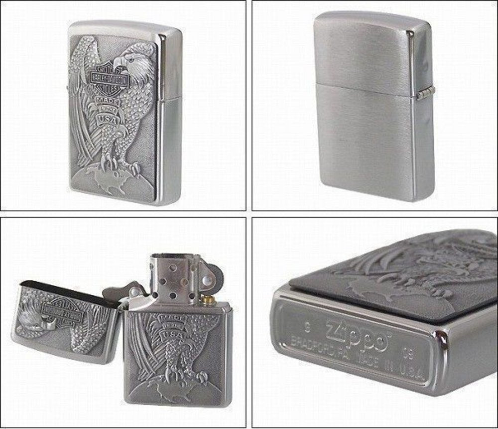 Zippo Harley Davidson Eagle & Globe Emblem Genuine Windproof