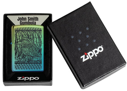 Zippo John Smith Gumbula Bird, High Polish Teal Finish Lighter #49611