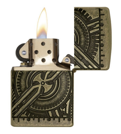Zippo Armor Steampunk Pocket Lighter, Antique Brass #29268