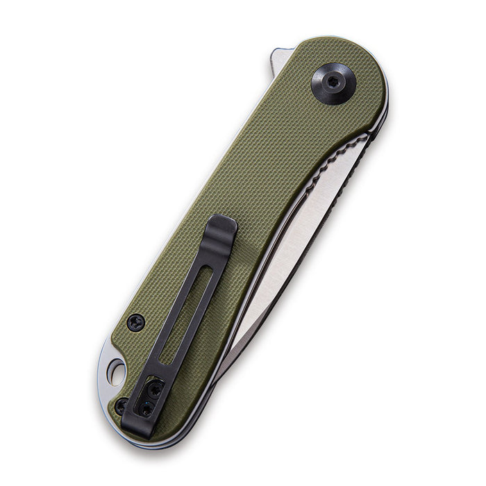 CIVIVI Elementum Knife, Green G10 Handle, Gray Satin Finished Blade #C907E