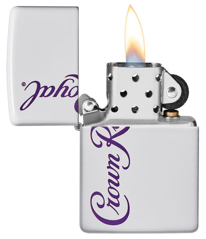 Zippo Crown Royal Logo, White Matte Finish Lighter #49459