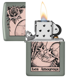 Zippo Skulls Kissing bes Amoureux Design, Sage Lighter #48594