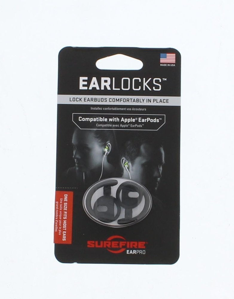 SureFire EarLocks Attachment for Apple EarPods Headphones, Black #ELA2-BK-MPR