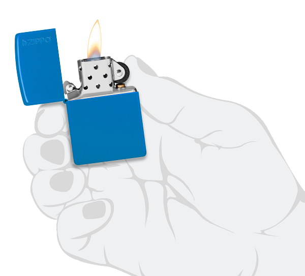 Zippo Classic Sky Blue Matte with Logo Base Model Lighter #48628ZL