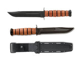 KA-BAR USMC Fighting/Utility Knife,Glass Filled Nylon Sheath,Straight Edge #5017