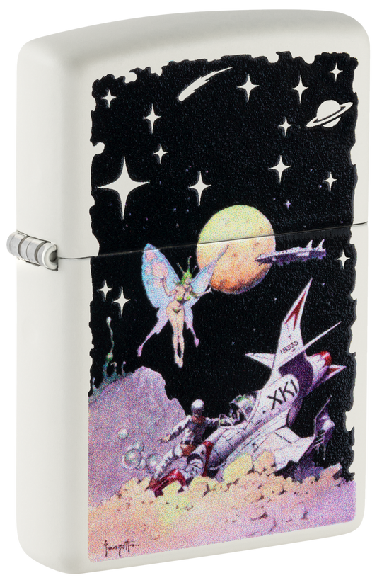 Zippo Frank Frazetta Space Fairy, White Matte Lighter #48378