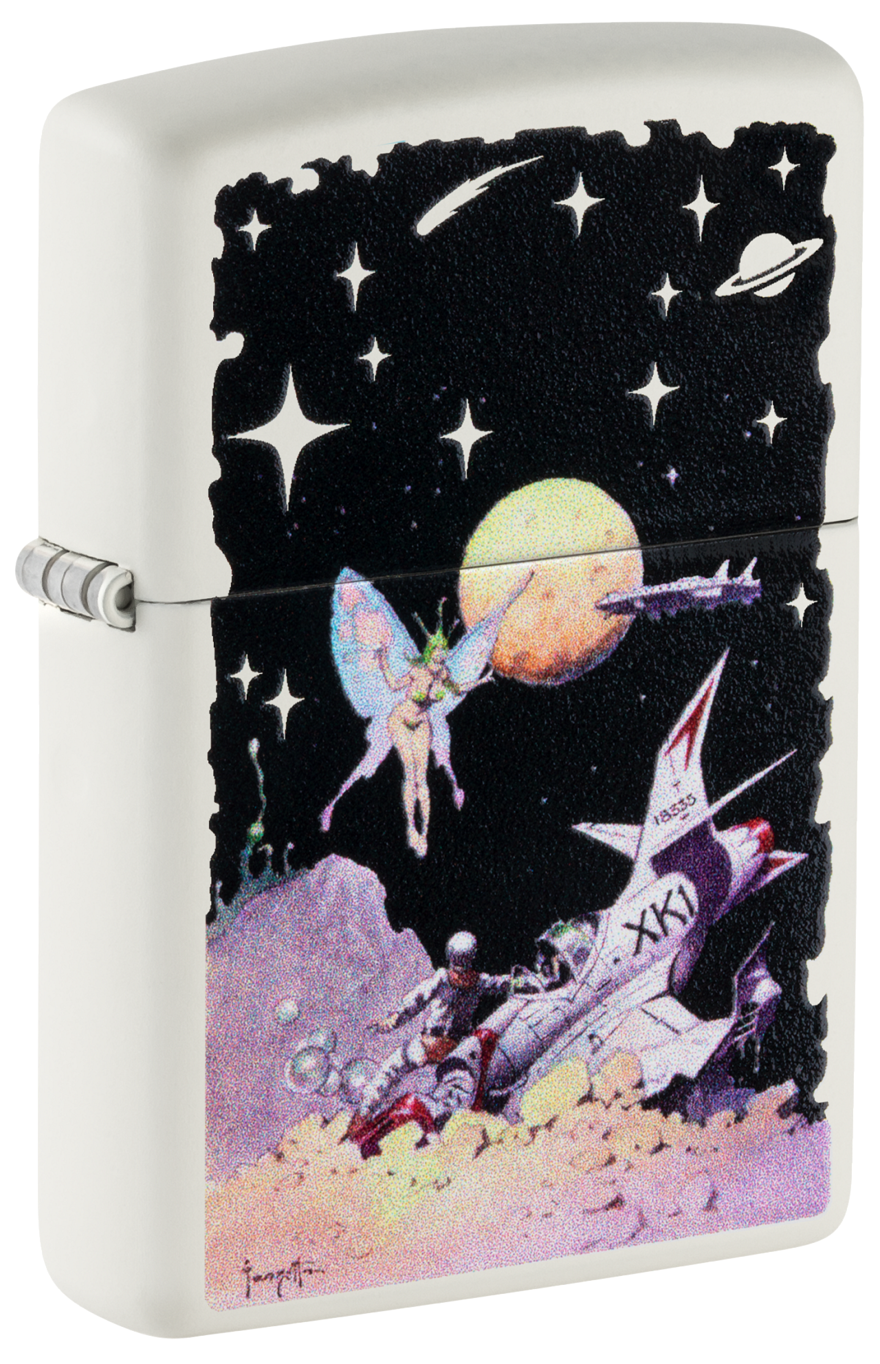 Zippo Frank Frazetta Space Fairy, White Matte Lighter #48378