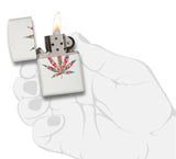 Zippo Floral Weed Design Lighter, White Matte #29730