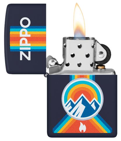 Zippo Outdoor Mountain Design, Navy Matte Lighter #48639
