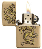 Zippo Dragon Design Lighter, Brushed Brass #29725