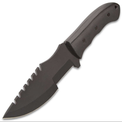 Timber Wolf Philistine Knife, Black + Sheath, 9.75" Carbon Steel Blade #TW1140