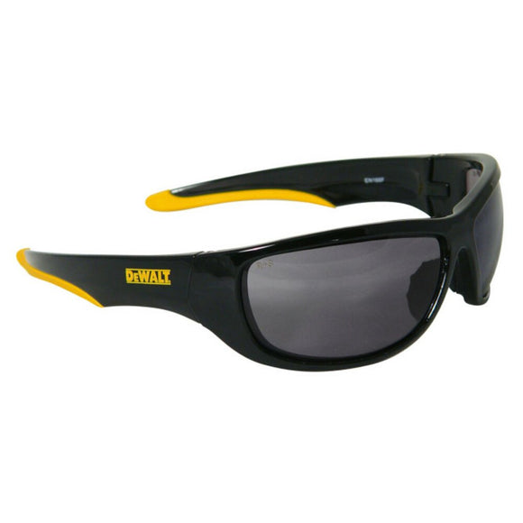 DeWalt Dominator Safety Glases, Black/Yellow Frame, Smoke Lens #DPG94-2D