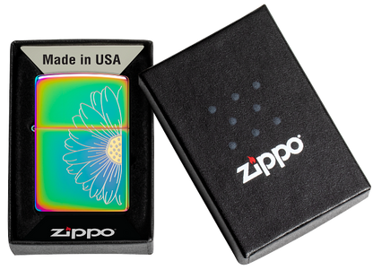 Zippo Flower Laser Two-Tone Design, Multi Color Lighter #48668