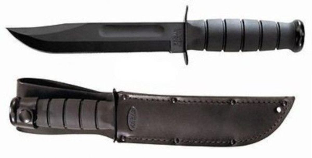 KA-BAR Full Size Knife Leather Sheath, Black Leather, For 7" Blades #1211S