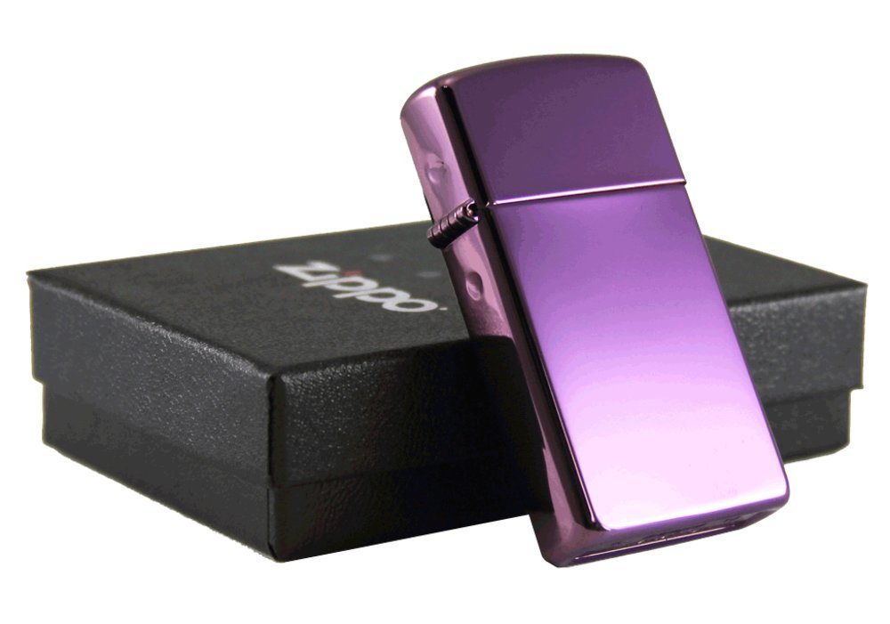 Zippo Slim High Polish Purple Scratch Resistant Genuine Windproof Lighter #28124