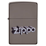 Zippo 3D Zippo Logo Design, Black Ice Finish, Windproof Lighter #49417