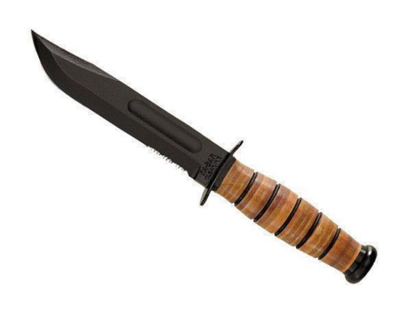 KA-BAR USMC Knife + Brown Leather Sheath, Marines, 7